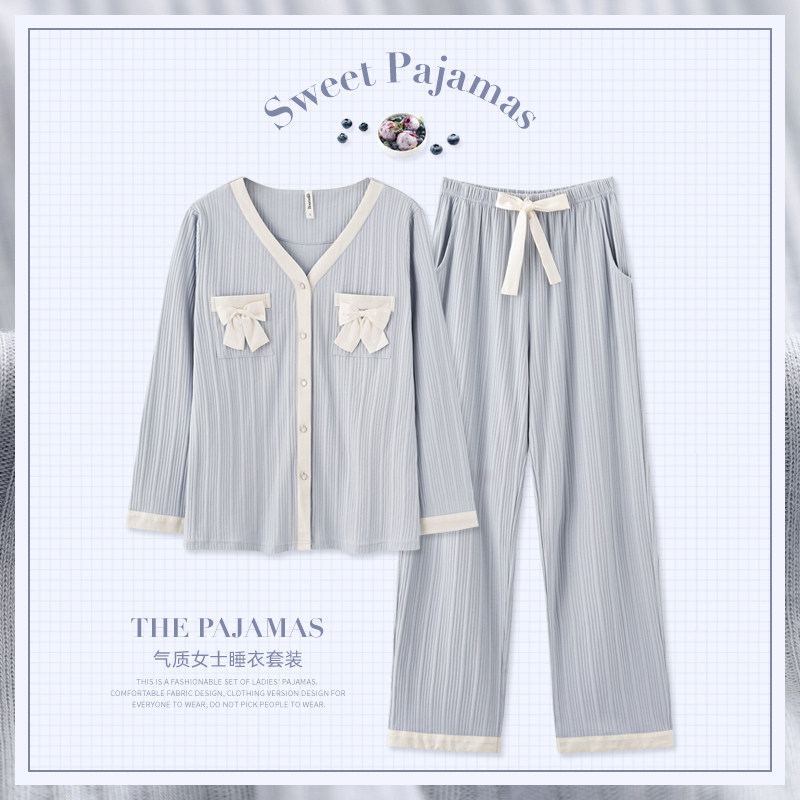 思莉太太春秋款纯棉2021年新款睡衣 思莉太太睡衣/家居服套装