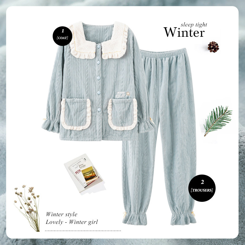 思莉太太冬款2021年新款珊瑚绒睡衣 思莉太太睡衣/家居服套装