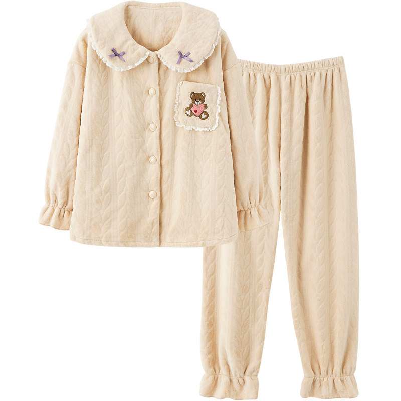 思莉太太女冬珊瑚绒可爱冬季睡衣 思莉太太睡衣/家居服套装