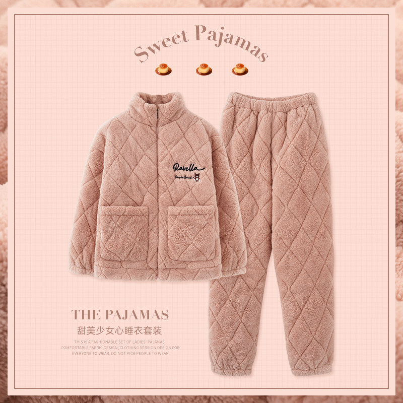 思莉太太情侣冬季珊瑚绒冬天睡衣 思莉太太睡衣/家居服套装