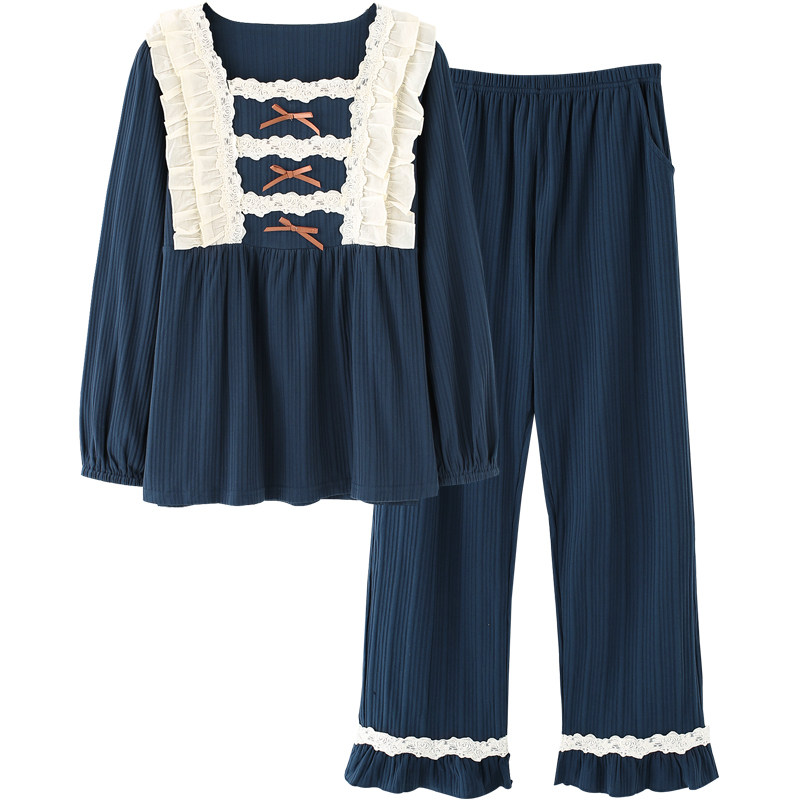 思莉太太春秋纯棉长袖公主风睡衣 思莉太太睡衣/家居服套装