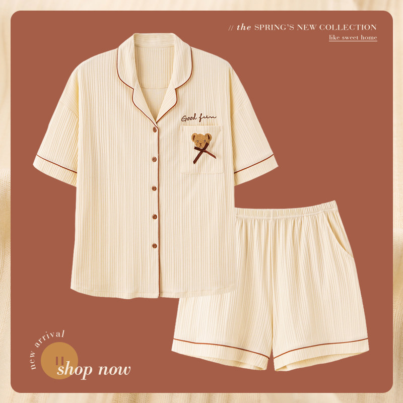 思莉太太情侣夏季纯棉女短袖睡衣 思莉太太睡衣/家居服套装