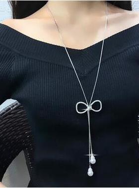 水晶毛衣链雪花长款挂件流苏吊坠