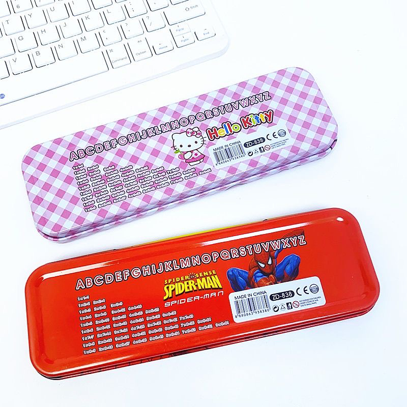 Primary school student tinplate single layer cartoon pencil case small pen box children cute creative pencil case kindergarten gift