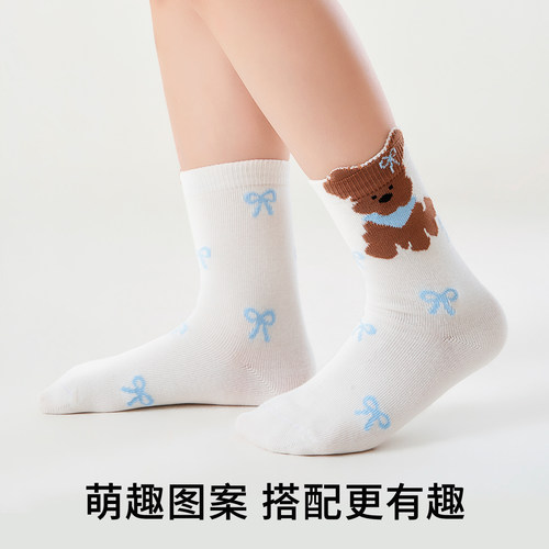派米儿童袜子女童可爱夏季薄款中筒袜女孩宝宝可爱男童无骨长袜棉 - 图1