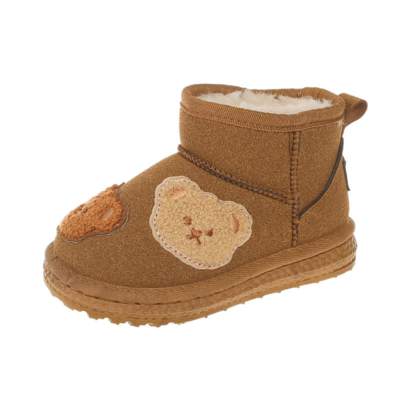 儿童雪地靴女童鞋子2025新款冬季男童短靴子加绒加厚保暖小熊棉鞋,淘宝优惠券,粉丝福利购,淘宝优惠卷