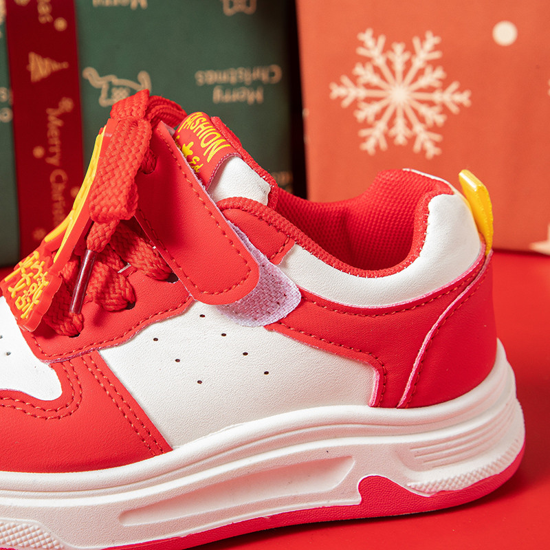 新年红儿童发财板鞋2025新款百搭低帮防滑男童运动鞋女童喜庆单鞋,淘宝优惠券,粉丝福利购,淘宝优惠卷
