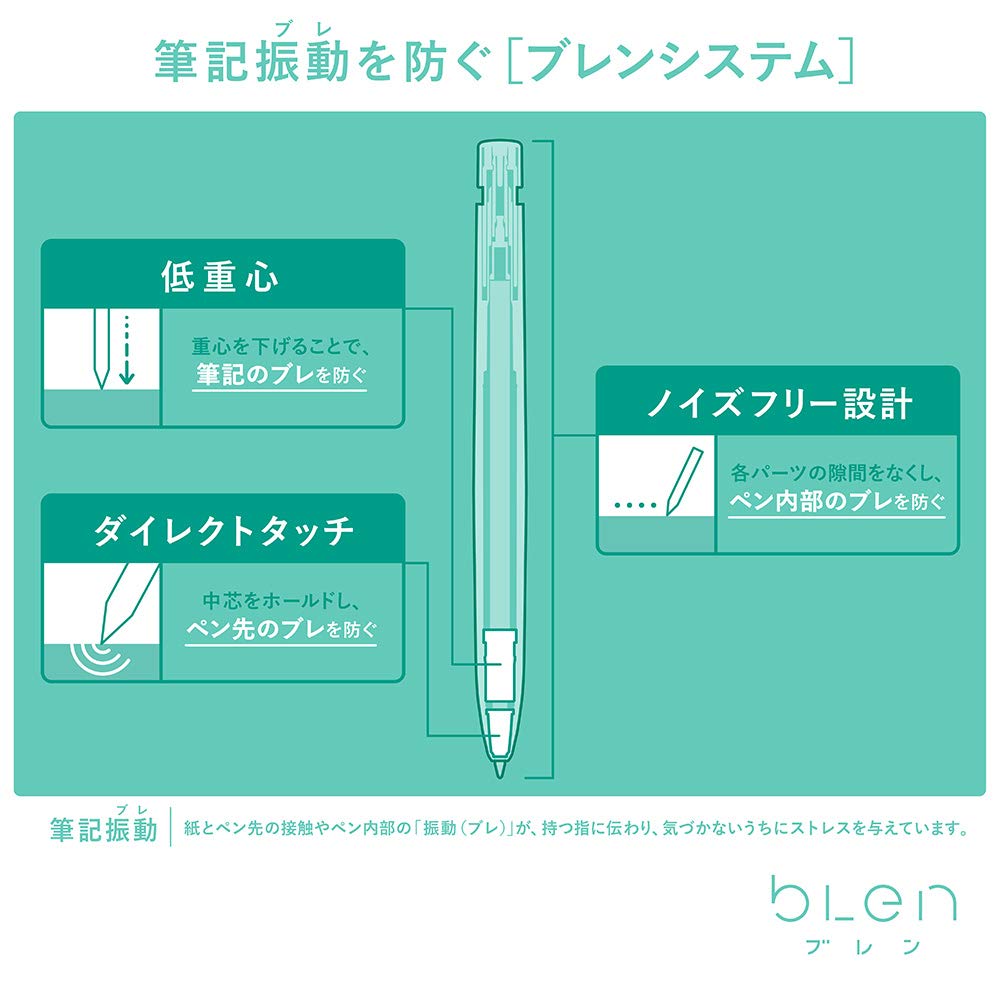 日本文具大赏ZEBRA斑马BAS88 blen圆珠笔减震低重心原子笔0.5/0.7 - 图1