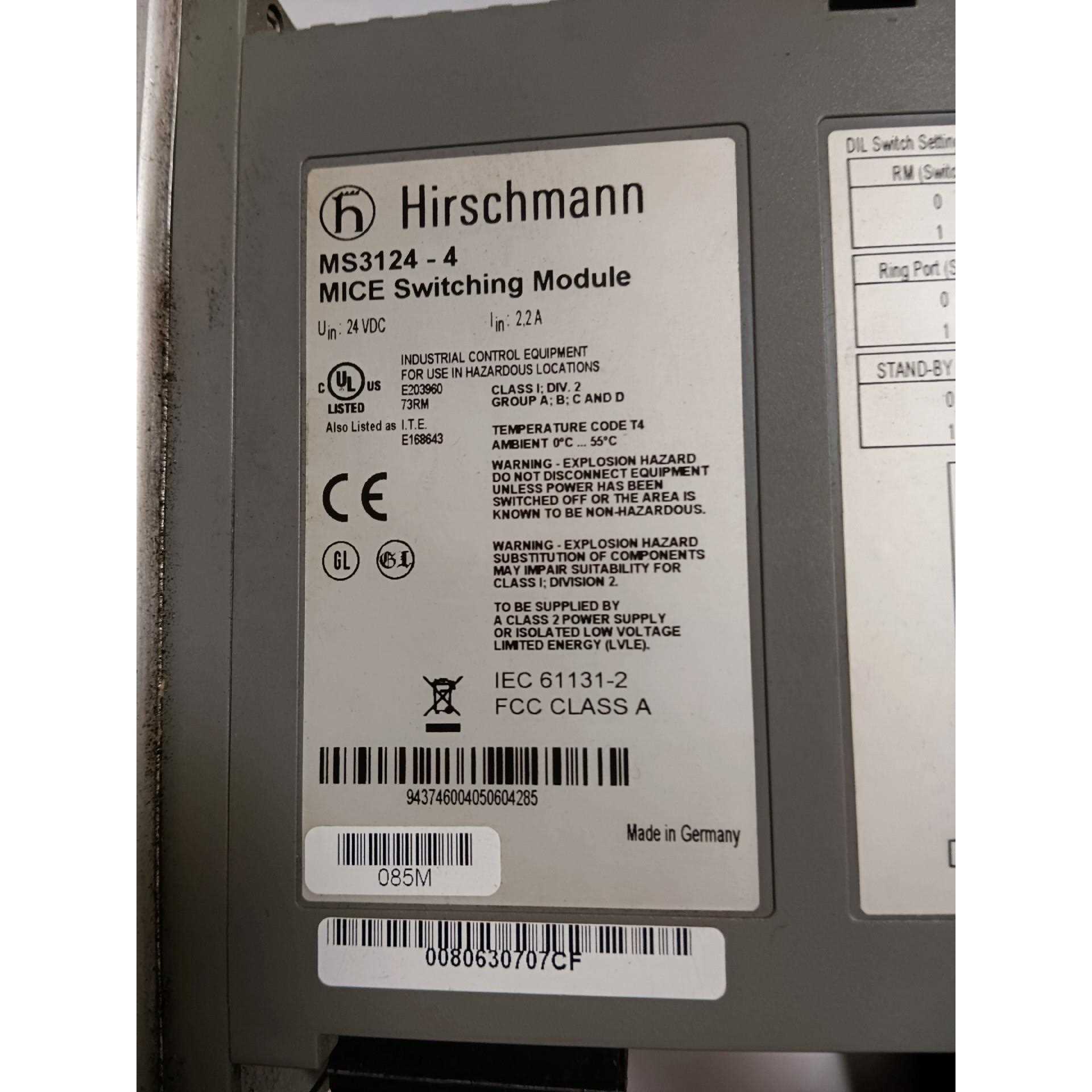 赫斯曼工业交换机MS3124-4，MM3-2FXM2/2TX - 图0