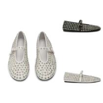 DEARALICE Australian designer brand Tony refined and elegant diamond round shoe head flat bottom shoe Miami