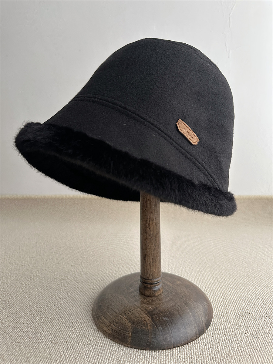 秋冬毛呢盆帽女加厚保暖渔夫帽显脸小水桶帽毛绒绒防寒冬帽素颜帽,淘宝优惠券,粉丝福利购,淘宝优惠卷