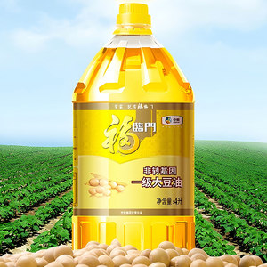 福临门非转基因一级大豆油4L色拉油食用油家庭装炒菜 中粮出品