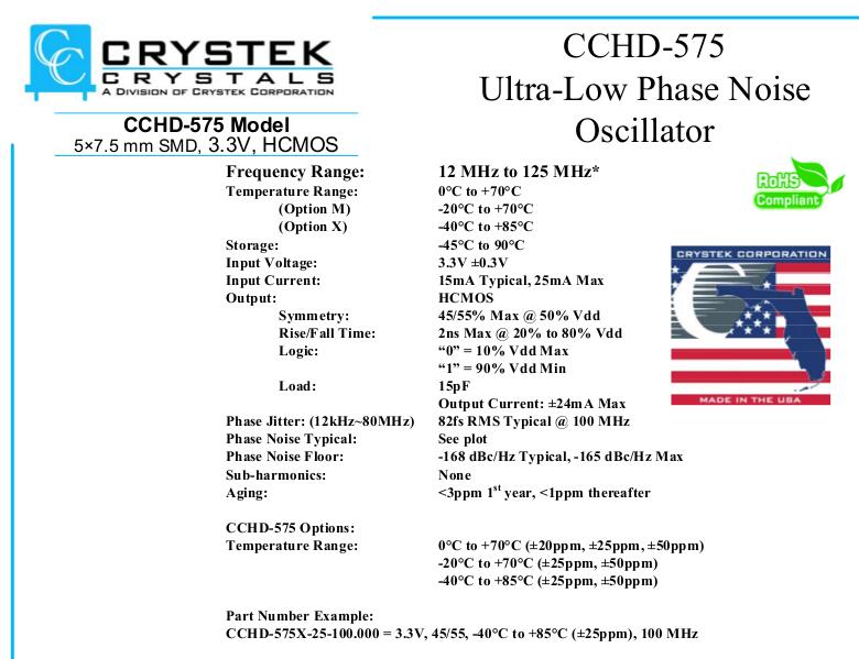 CCHD-575-25-24.576M 24.576MHZ CRYSTEK CMOS 有源贴片晶振 4脚 - 图3