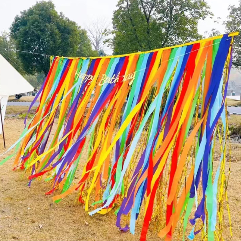 儿童生日户外气球拍照道具男女孩野餐露营开学彩皱纸装饰场景布置-图2