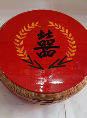 过礼合喜庆礼金合乔迁喜庆糖果装饰品竹编木礼盒手工竹编礼盒婚庆