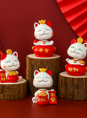 可爱招财猫家装饰品摆件创意乔迁开业招财居客厅办公室桌面小摆设