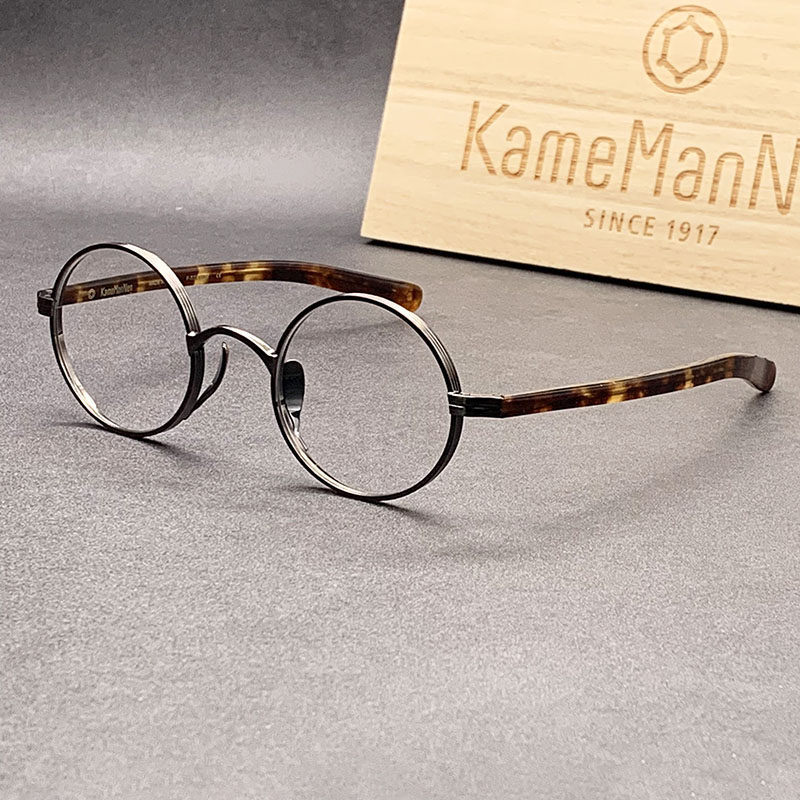 KameManNen万年龟KMN-101纯钛板材超轻全框中性日本近视眼镜框_虎窝淘