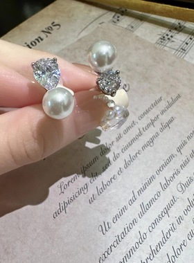 珍珠锆石戒指女潮小众设计高级