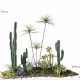 Simulated cactus green plant potted tropical desert landscaping