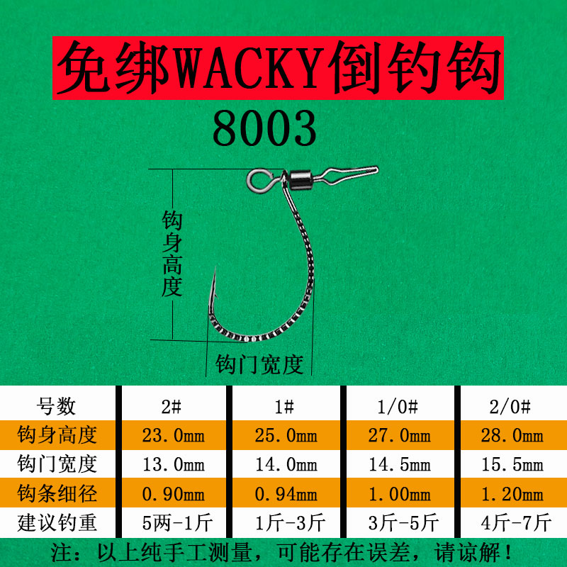 绑好倒钓钓组新手免手绑路亚德州线组WACKY钩鲈鳜鱼软饵防挂钓钩 - 图0