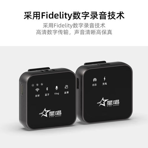 星唱V5 PRO一拖二无线领夹麦克风领夹式收音麦小蜜蜂录音设备 - 图0