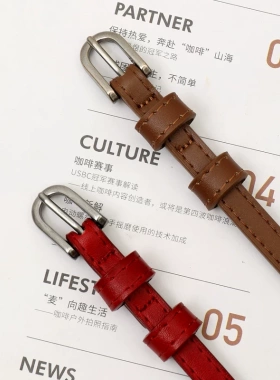 百搭裙带！软真皮女式细腰带女款