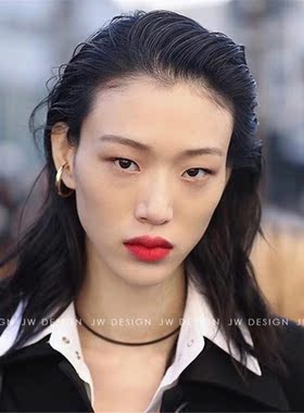 设计师ins复古情侣耳夹