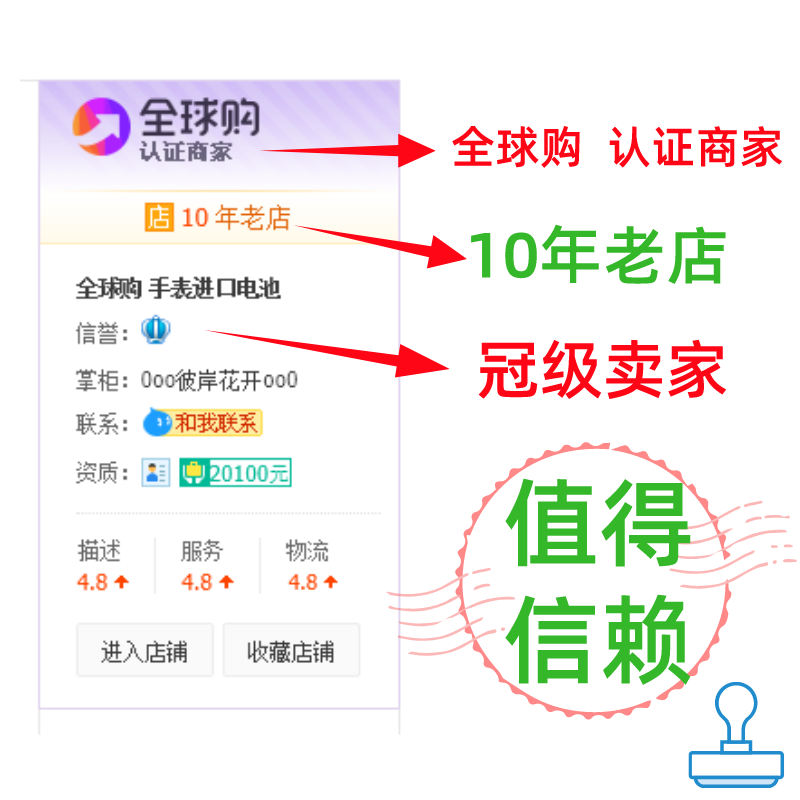适用于 汉爱 HANDLOVE 牌男女手表电池各型号进口专用纽扣电子⑦ - 图0