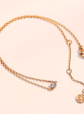 镀18K玫瑰金十字链女项链锁骨链