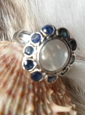 泰国月光石波西米亚风镶嵌戒指