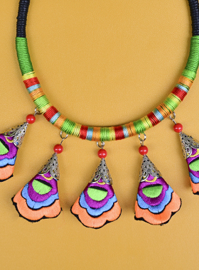 广西壮族传统手工布艺项圈项链