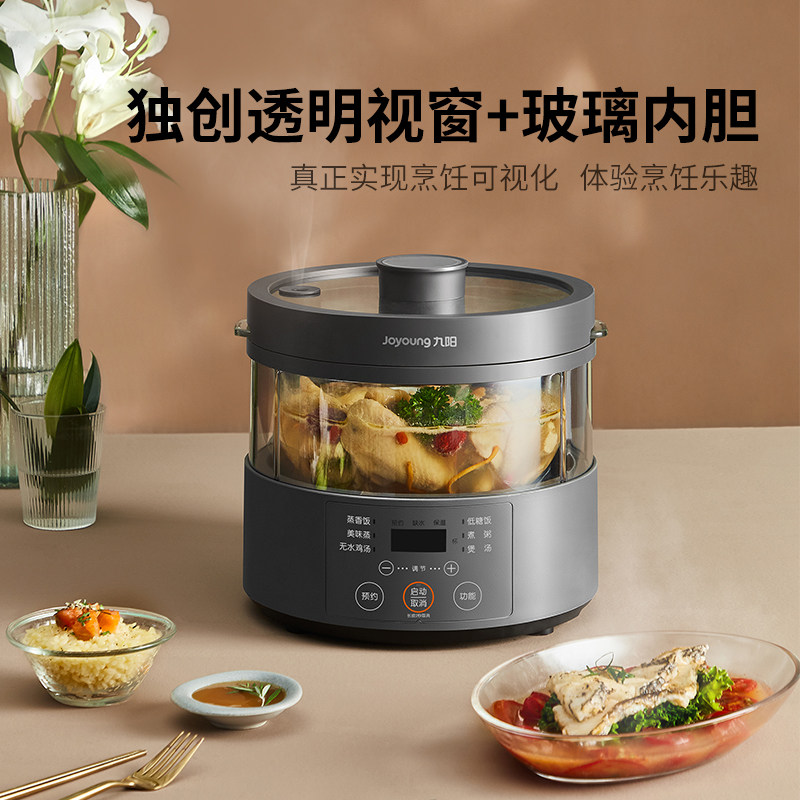 新九阳蒸汽电饭煲智能玻璃3l内胆 九阳纳辰电饭煲