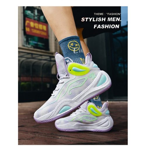 一双发货夏季篮球鞋男网布战靴透气防滑中学生球鞋水泥地运动鞋女 - 图1