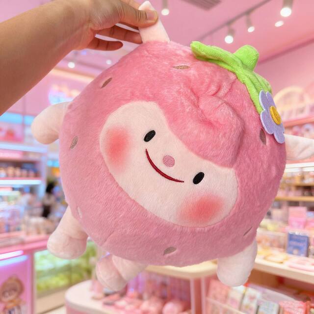 Strawberry dongdong sheep doll plush doll pillow ສາວນອນສະດວກສະບາຍ pillow 2026 ອິນເຕີເນັດສະເຫຼີມສະຫຼອງຮ້ອນ