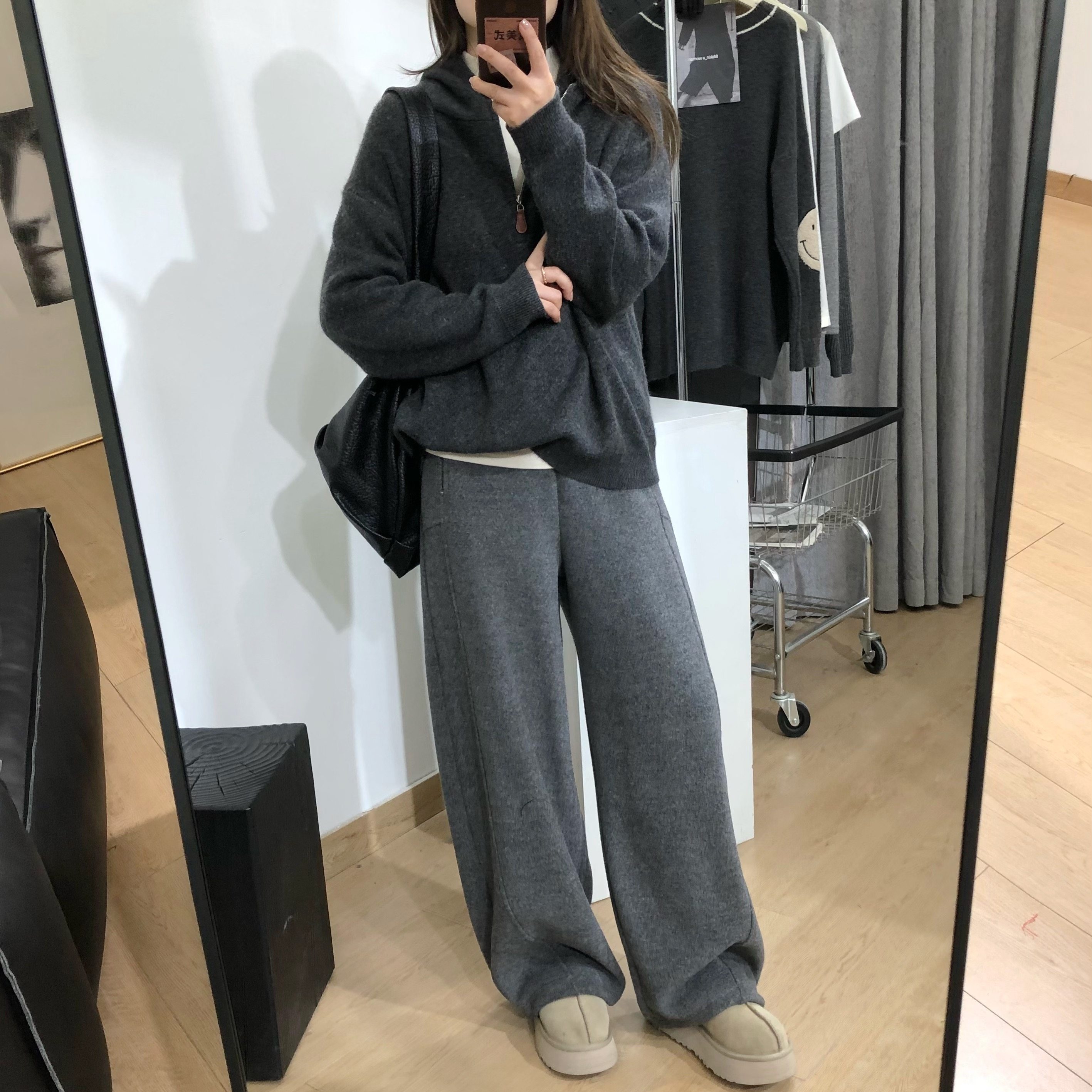 细米定制复古半拉链连帽羊绒杂花针织衫外套女冬季套头毛衣打底衫,淘宝优惠券,粉丝福利购,淘宝优惠卷