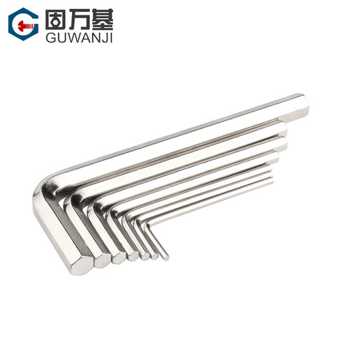 镀镍L型内六角扳手铁黑内六方螺丝刀工具套装英美制内六角六角匙 - 图2