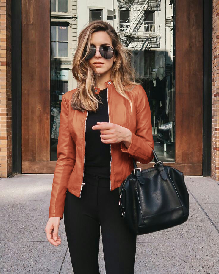 PU Leather Jackets For Women Blazers Autumn Suits Coat女外套-图1