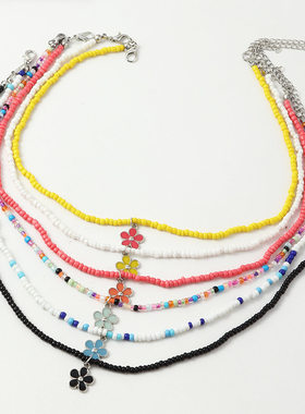 编织串珠彩色米珠甜美项