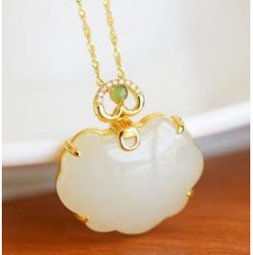 中国风饰品小众时尚设计百搭平安锁吊坠镶嵌如意无事牌项链女款