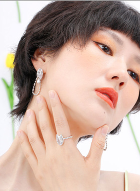 郁金香花朵戒指女夏季小众设计开