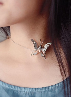 个性锁骨项链蝴蝶文艺森系清新choker项圈颈链女款潮流时尚颈饰品
