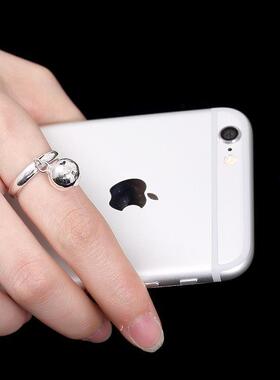 女款日韩风圆珠镀银活口戒指