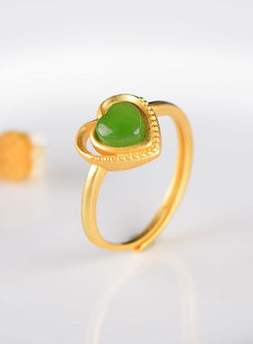 女士款碧玉款活口戒指