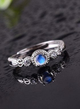 斯里兰卡月光石高级纯银镶嵌拉长