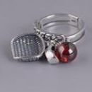 时尚设计小众个性百搭簸箕红水晶