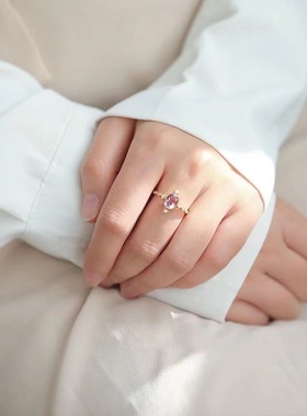 日韩风格公主的指环紫水晶银镀金