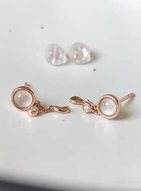 精致优雅新品蛋面樱花耳钉小众设