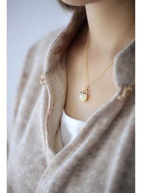 新品小银匠古法金天然和田玉珐琅