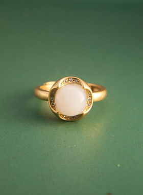 古法金白玉青玉金色时尚优雅精致