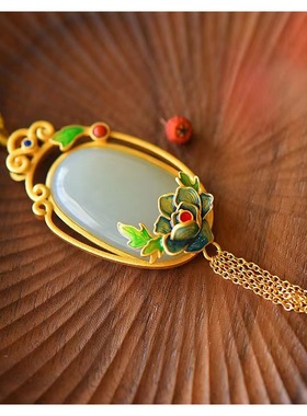 宫廷风珐琅古法工艺牡丹花小众时